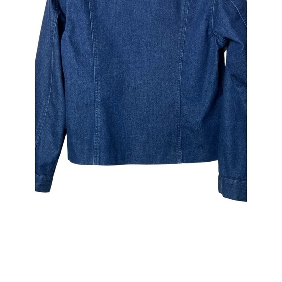 1656. PENDLETON LONG SLEEVE FULL ZIP DENIM JACKET SIZE MEDIUM FAUX LEATHER TRIM - Picture 10 of 10